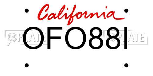OFO88I California License Plate