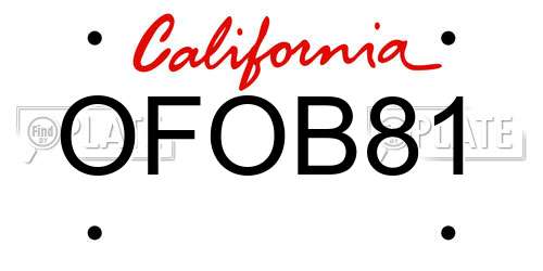 OFOB81 California License Plate