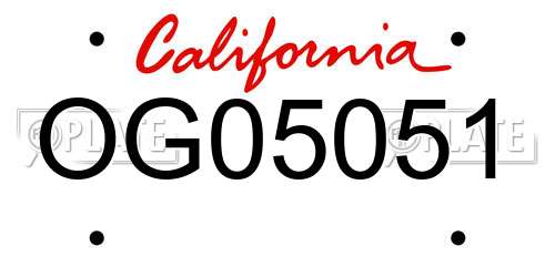 OG05051 California License Plate