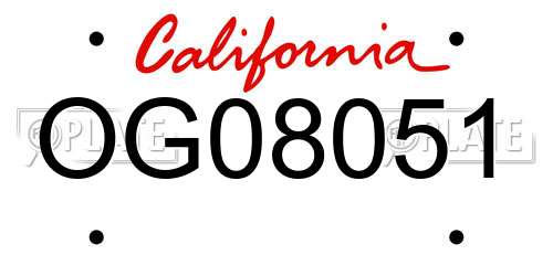 OG08051 California License Plate