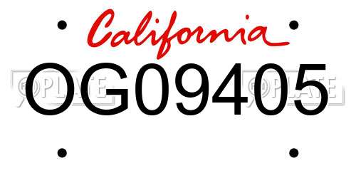 OG09405 California License Plate
