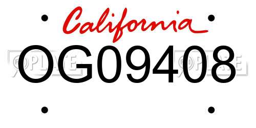 OG09408 California License Plate