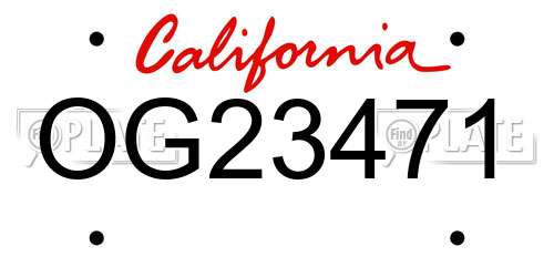 OG23471 California License Plate