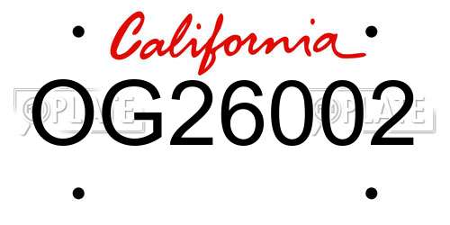 OG26002 California License Plate