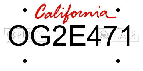 OG2E471 California License Plate