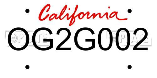 OG2G002 California License Plate