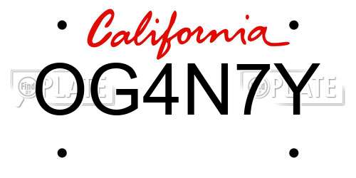 OG4N7Y California License Plate