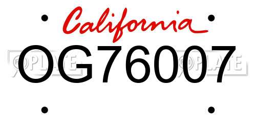 OG76007 California License Plate