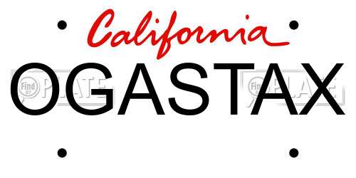 OGASTAX California License Plate