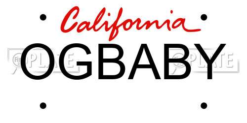 OGBABY California License Plate
