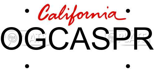 OGCASPR California License Plate