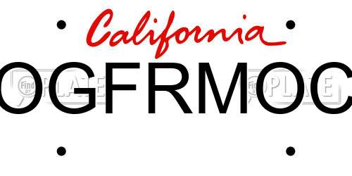 OGFRMOC California License Plate