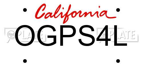 OGPS4L California License Plate