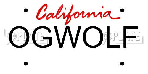 OGWOLF California License Plate