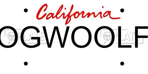OGWOOLF California License Plate