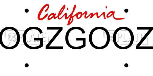 OGZGOOZ California License Plate