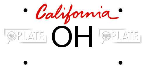 OH California License Plate
