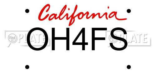 OH4FS California License Plate