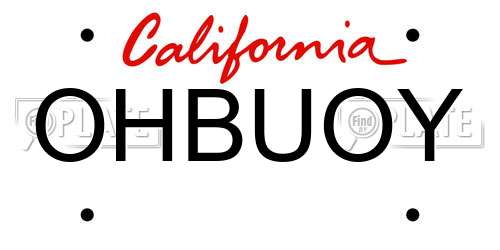 OHBUOY California License Plate