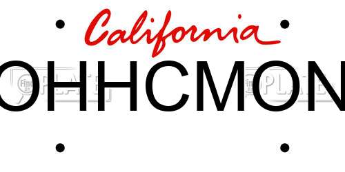 OHHCMON California License Plate