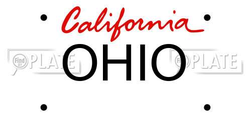 OHIO California License Plate