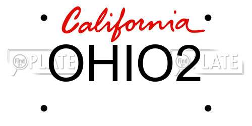 OHIO2 California License Plate