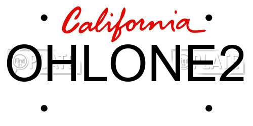 OHLONE2 California License Plate