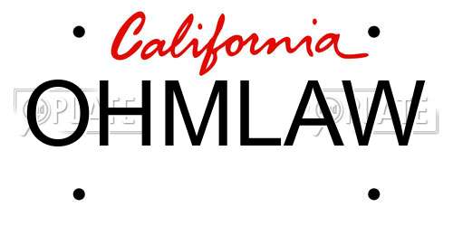 OHMLAW California License Plate