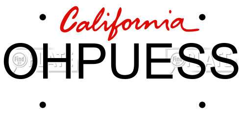 OHPUESS California License Plate