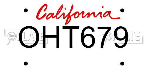 OHT679 California License Plate