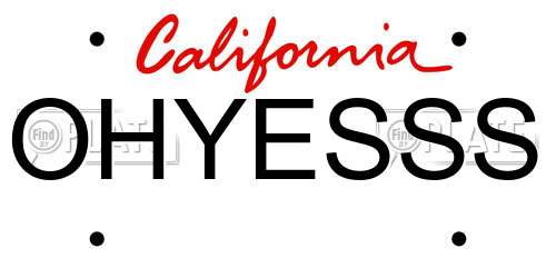 OHYESSS California License Plate