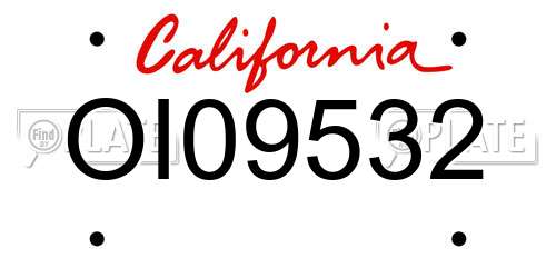 OI09532 California License Plate