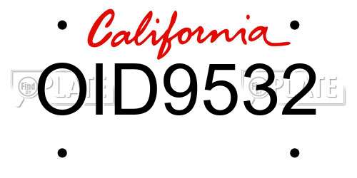 OID9532 California License Plate