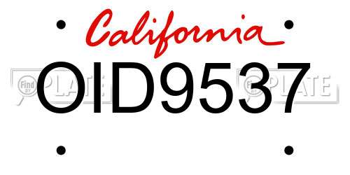 OID9537 California License Plate