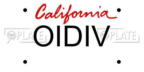 OIDIV California License Plate