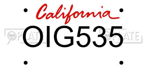 OIG535 California License Plate