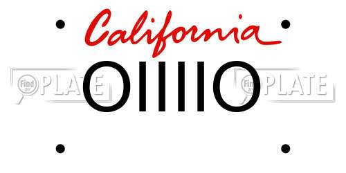 OIIIIO California License Plate