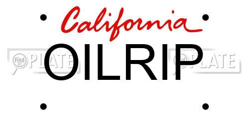 OILRIP California License Plate