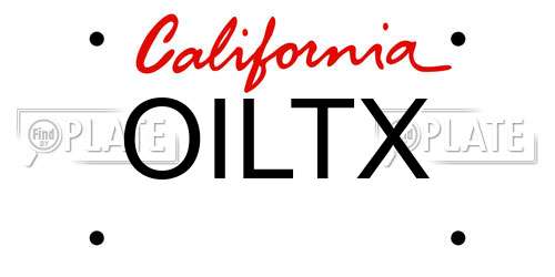 OILTX California License Plate