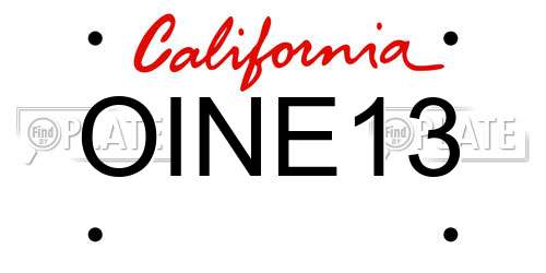 OINE13 California License Plate