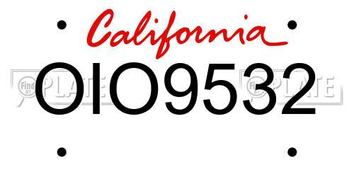 OIO9532 California License Plate