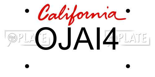 OJAI4 California License Plate