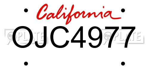 OJC4977 California License Plate