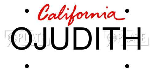 OJUDITH California License Plate