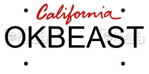 OKBEAST California License Plate