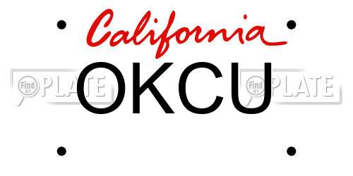 OKCU California License Plate