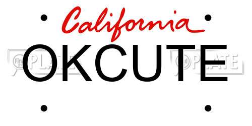 OKCUTE California License Plate