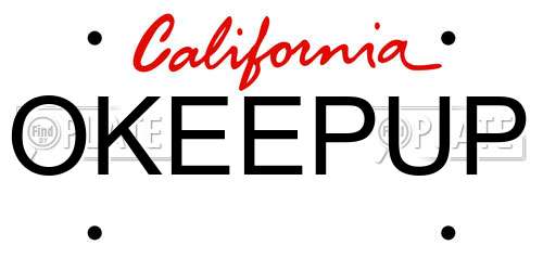 OKEEPUP California License Plate