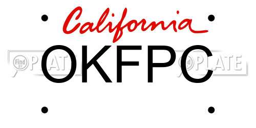 OKFPC California License Plate