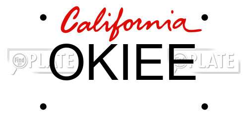 OKIEE California License Plate